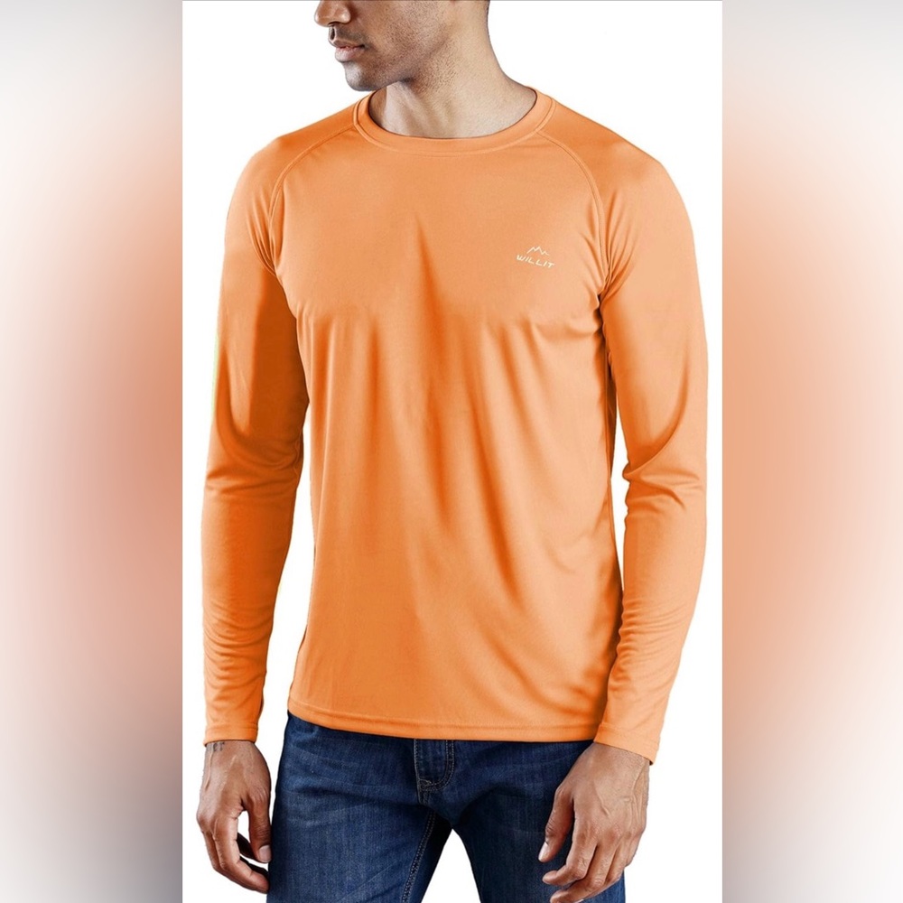 Men's Performance Rash Guard Long-Sleeve Shirt - Orange